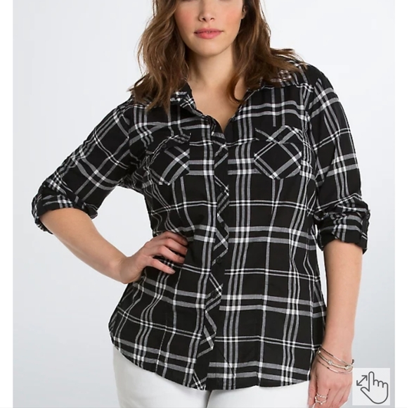 torrid Tops - TORRID PLAID CAMP SHIRT